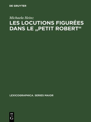 cover image of Les locutions figurées dans le "Petit Robert"